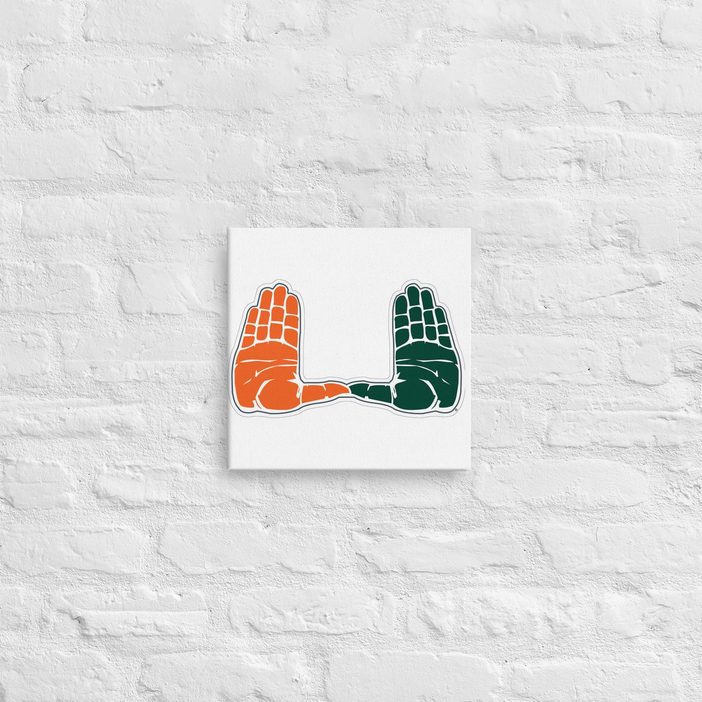 Miami Hurricanes - "U" Hands Logo Canvas