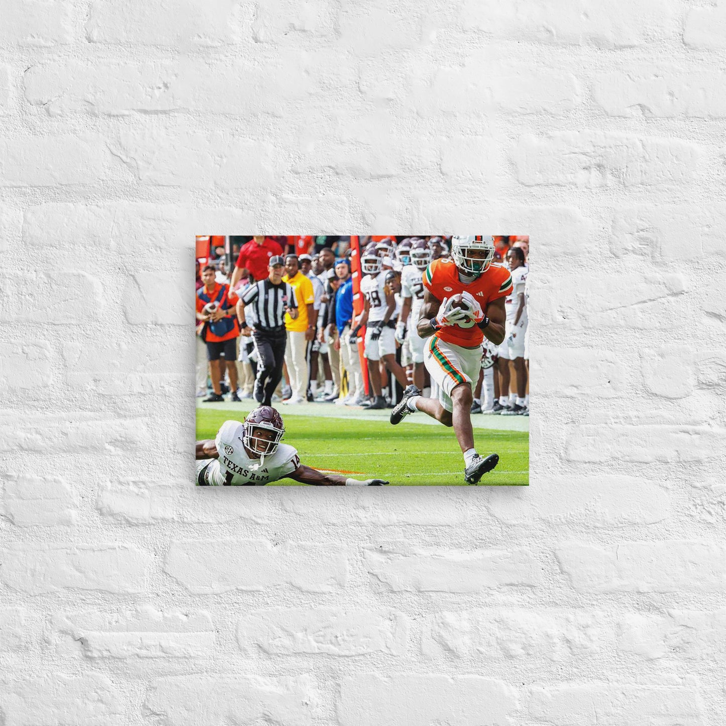 Miami Hurricanes - Isaiah Horton Football Canvas