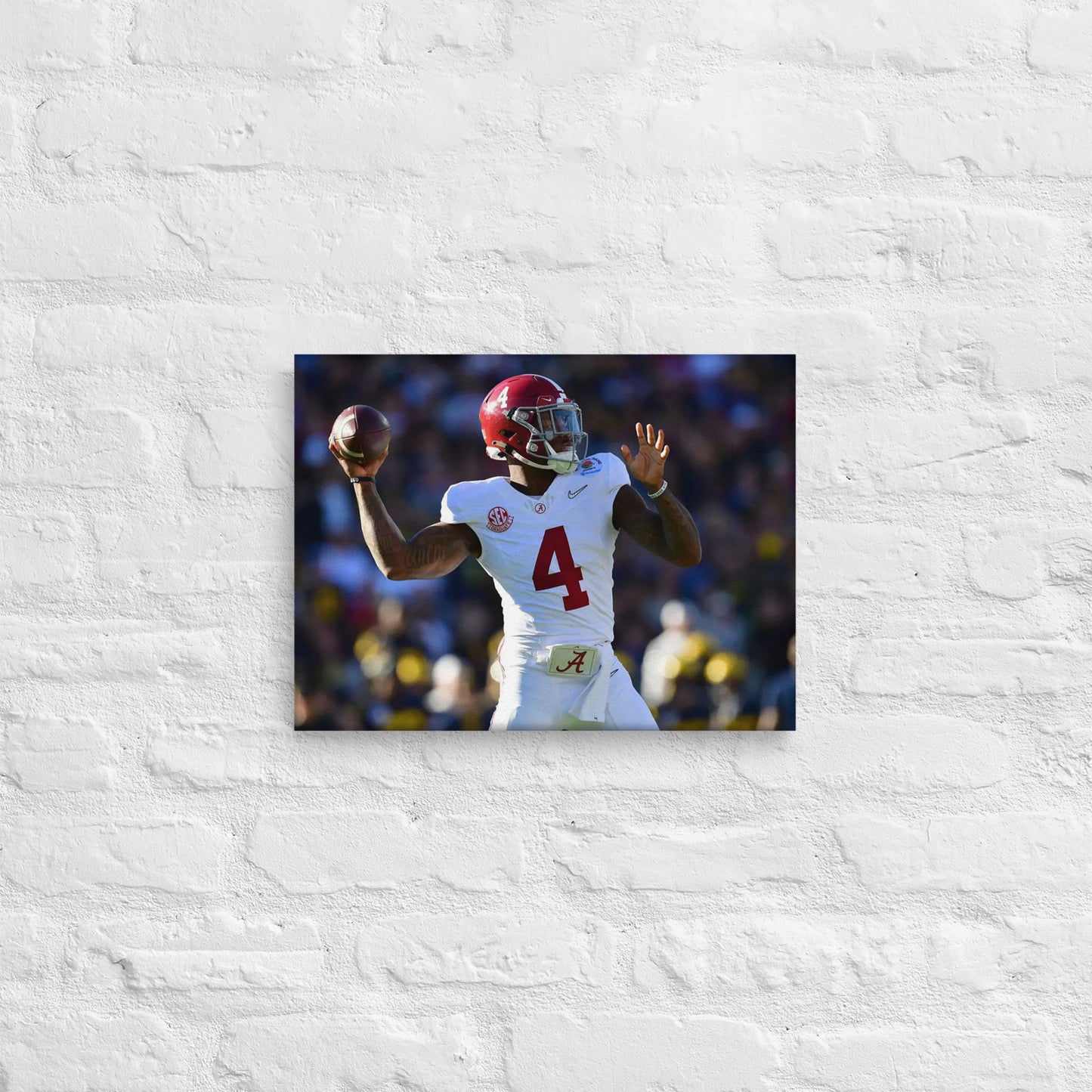 Alabama Crimson Tide - Jalen Milroe Football Canvas