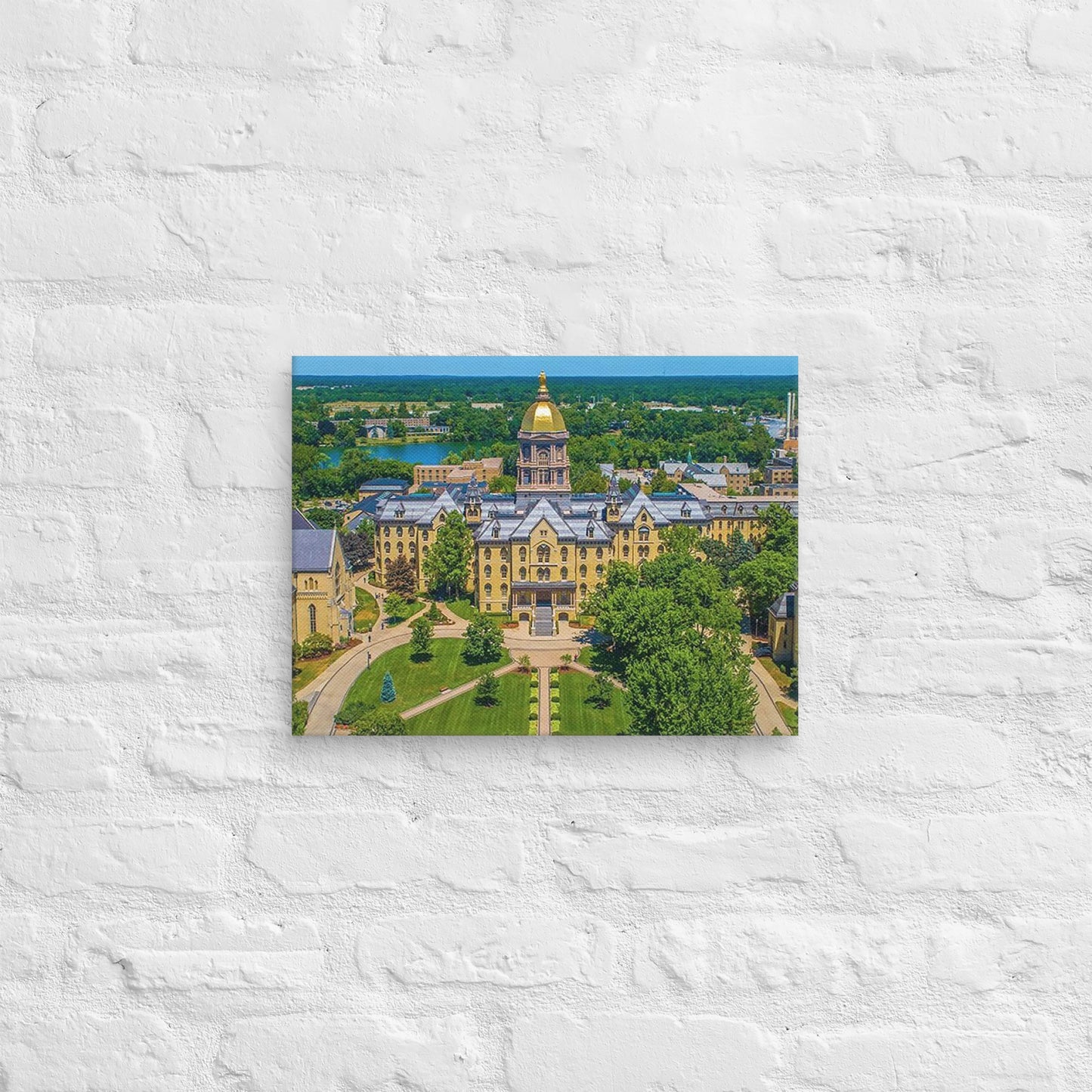 Notre Dame Fighting Irish - University of Notre Dame Aerial Daylight Campus Canvas