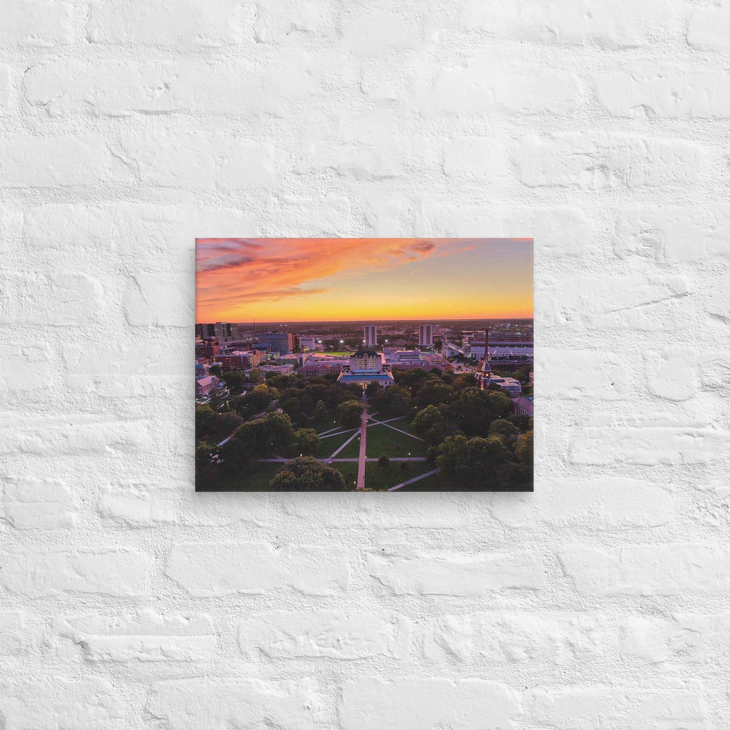 Ohio State Buckeyes - Ohio State University Aerial Sunset Campus Canvas