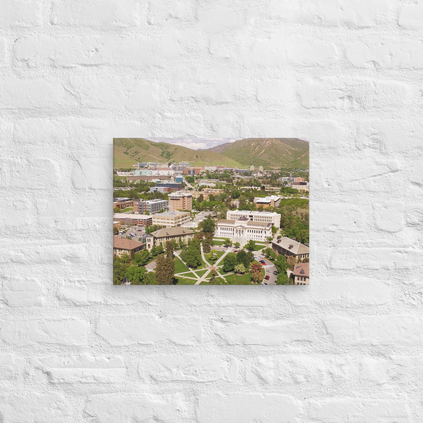 Utah Utes - University of Utah Aerial Mountain Campus Canvas