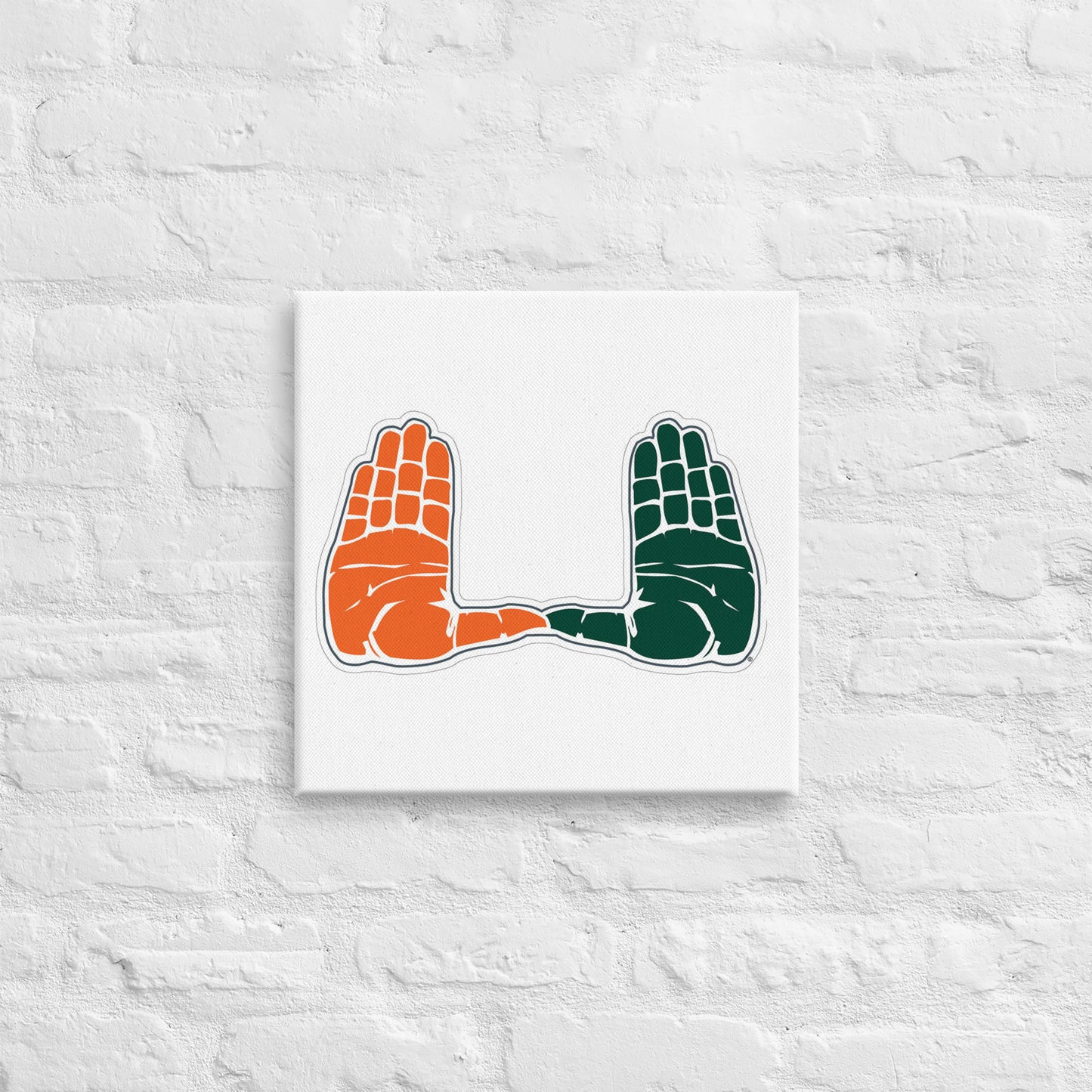 Miami Hurricanes - "U" Hands Logo Canvas