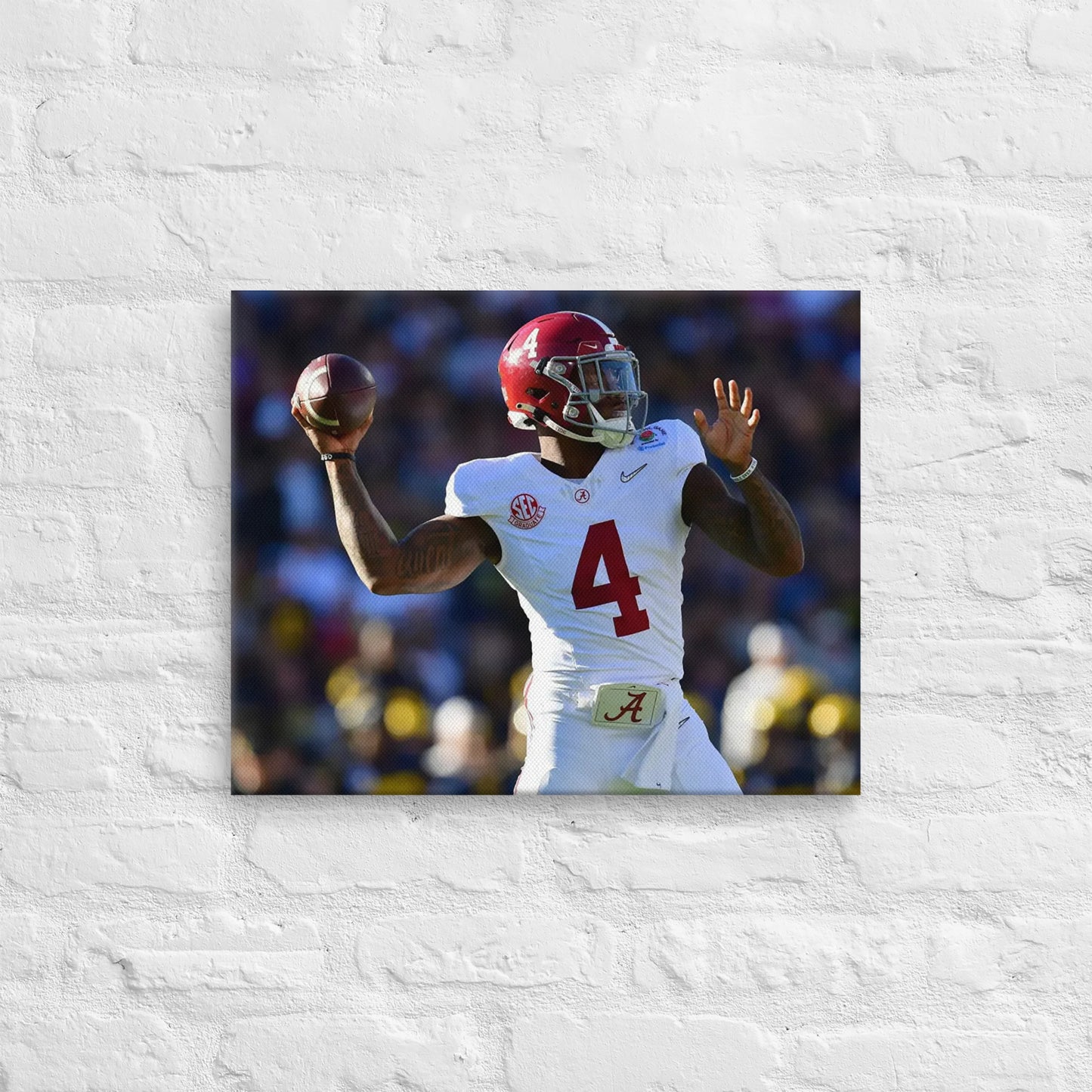 Alabama Crimson Tide - Jalen Milroe Football Canvas