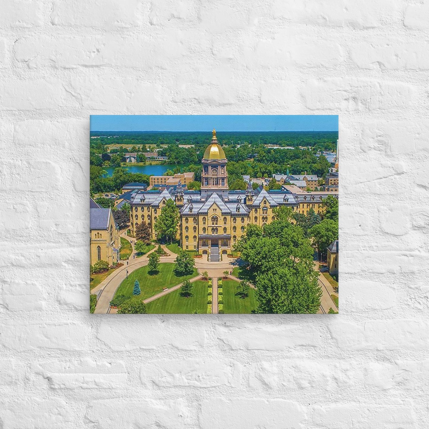 Notre Dame Fighting Irish - University of Notre Dame Aerial Daylight Campus Canvas