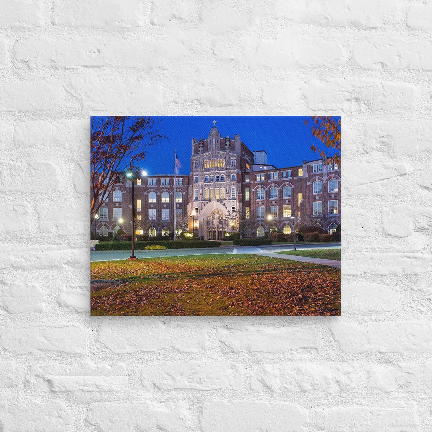 Providence Friars - Providence College Nighttime Campus Canvas