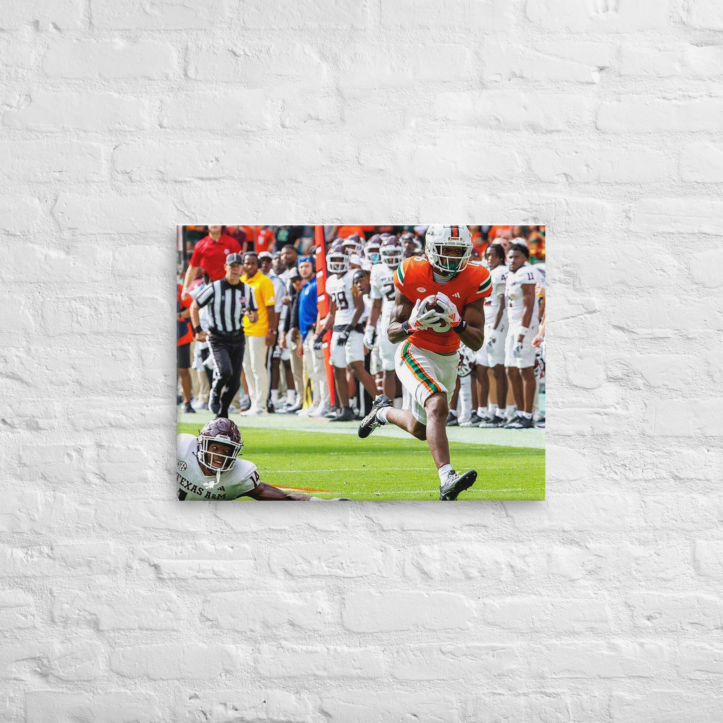 Miami Hurricanes - Isaiah Horton Football Canvas