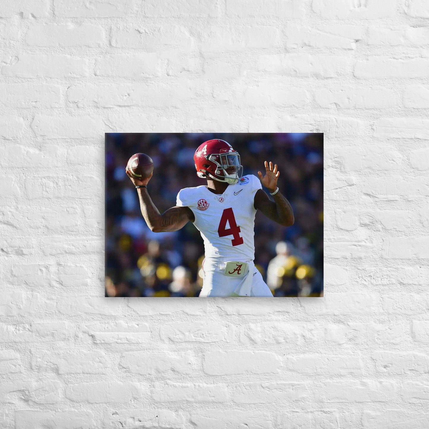 Alabama Crimson Tide - Jalen Milroe Football Canvas