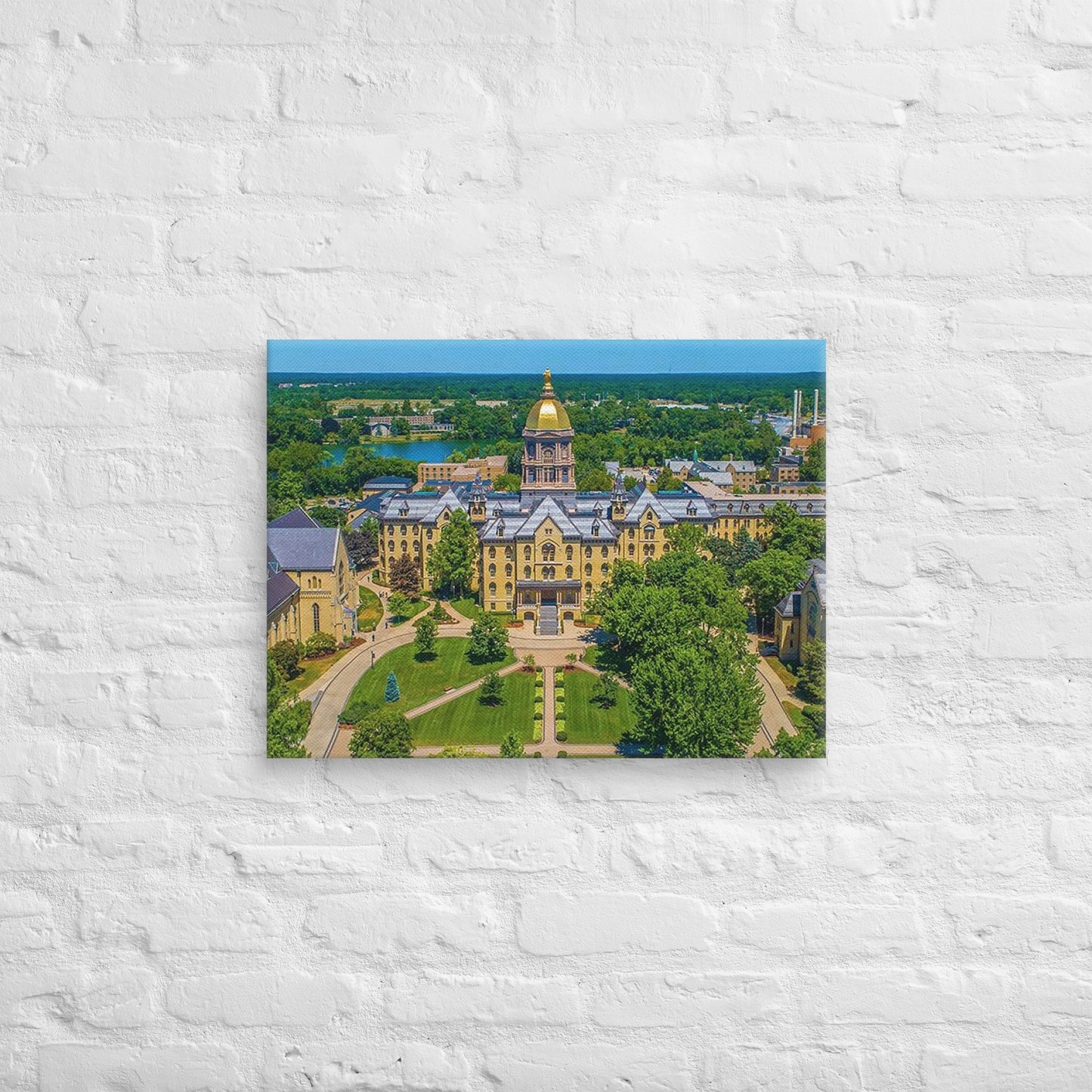 Notre Dame Fighting Irish - University of Notre Dame Aerial Daylight Campus Canvas