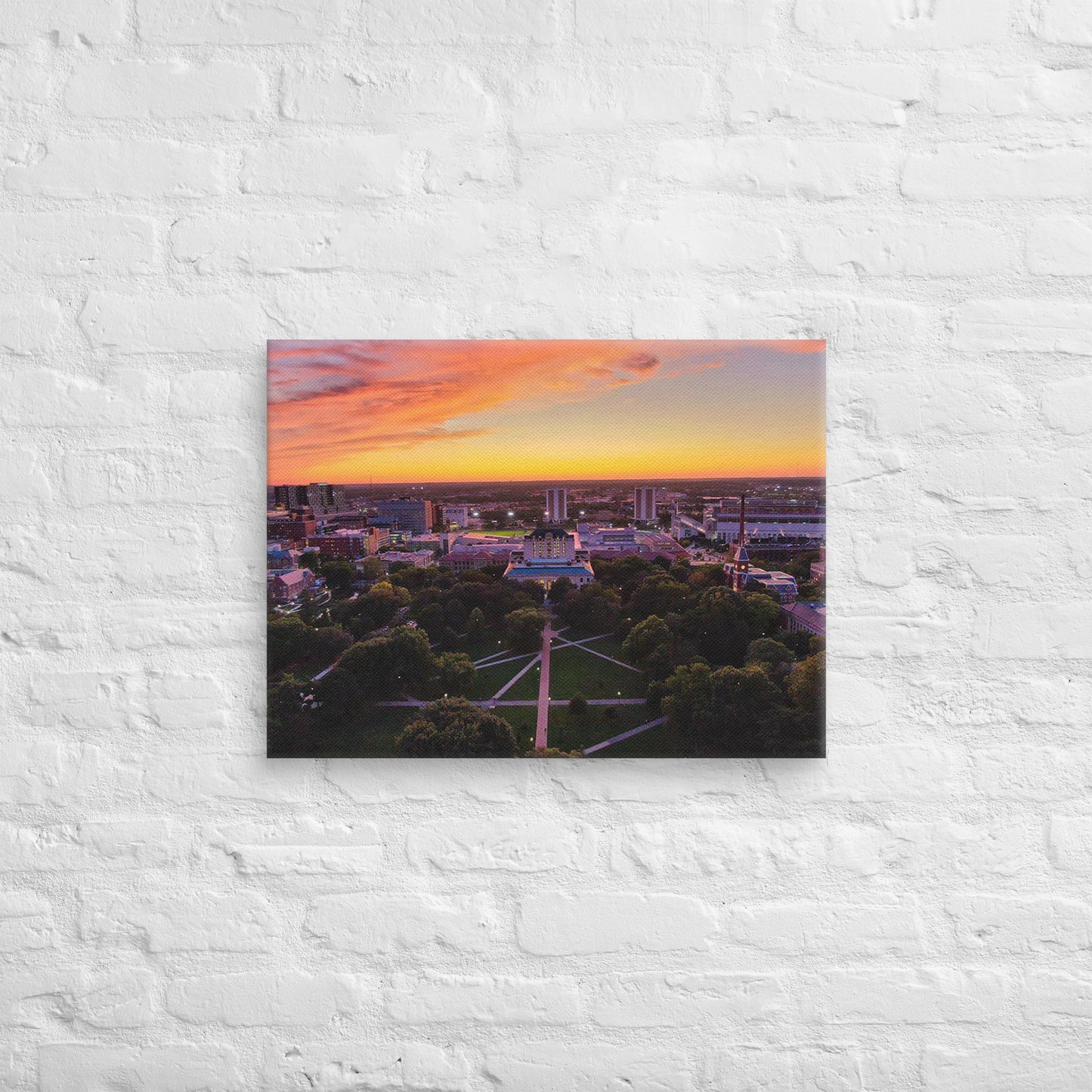 Ohio State Buckeyes - Ohio State University Aerial Sunset Campus Canvas