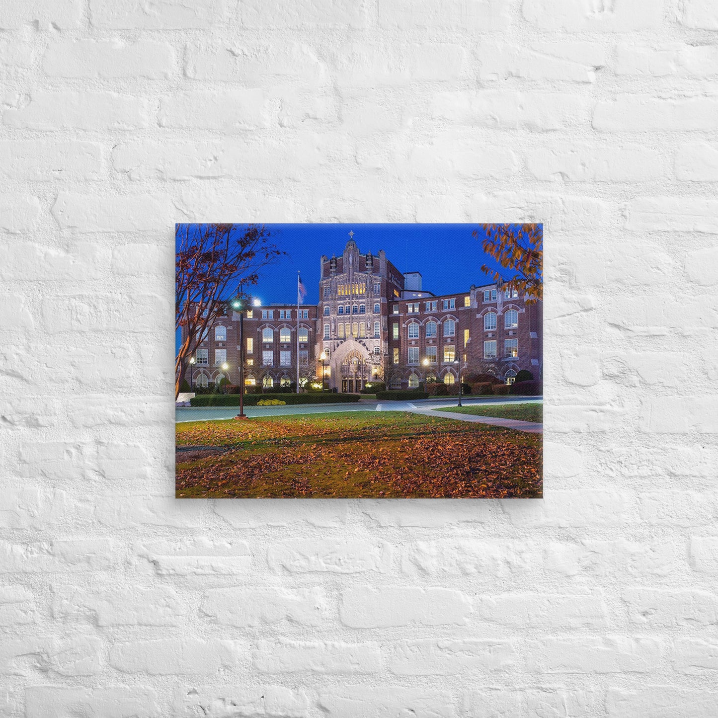 Providence Friars - Providence College Nighttime Campus Canvas