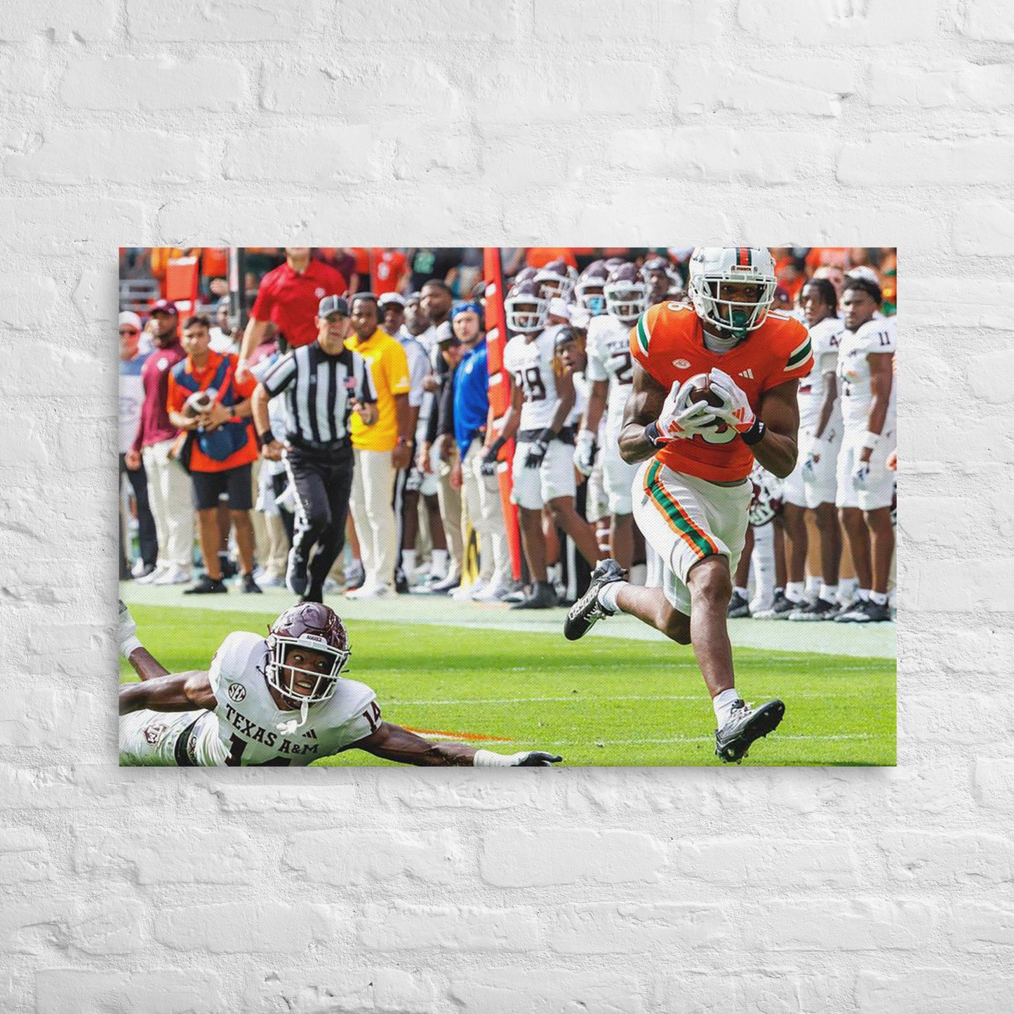 Miami Hurricanes - Isaiah Horton Football Canvas