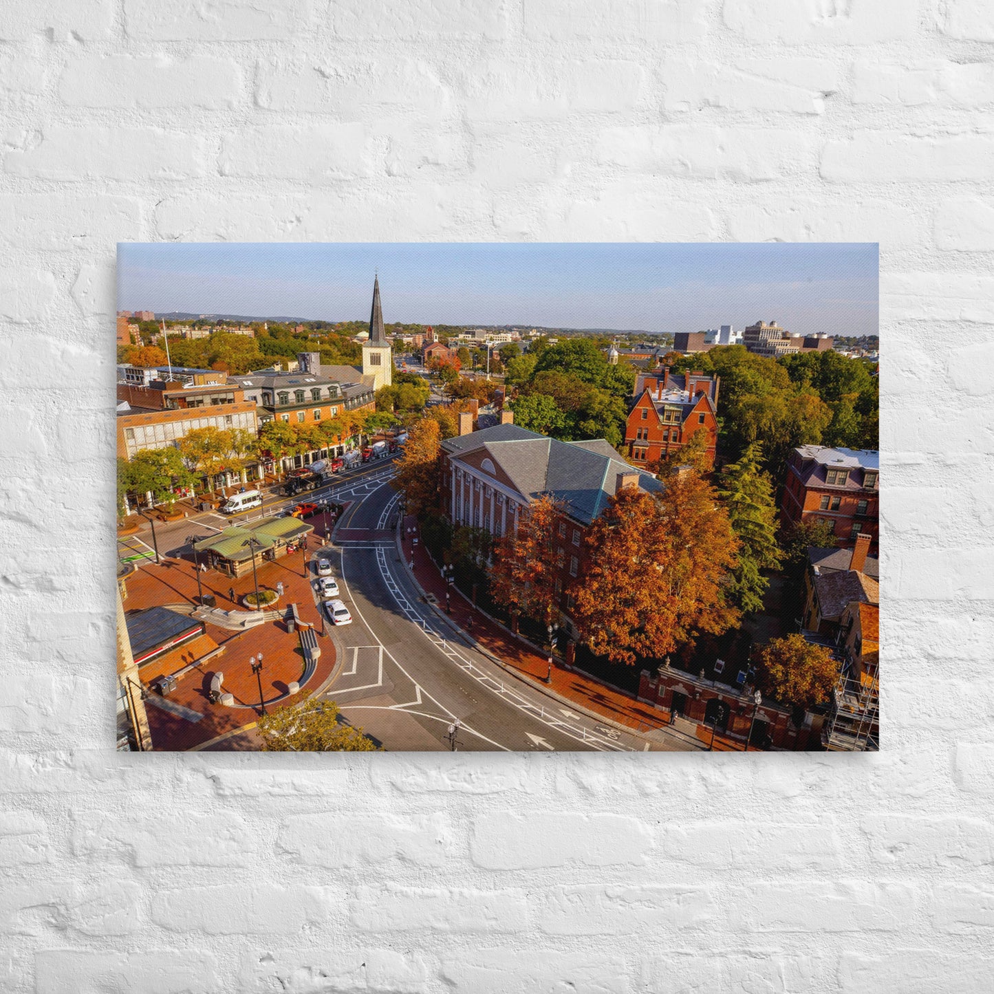 Harvard Crimson - Harvard University Aerial Fall Campus Canvas