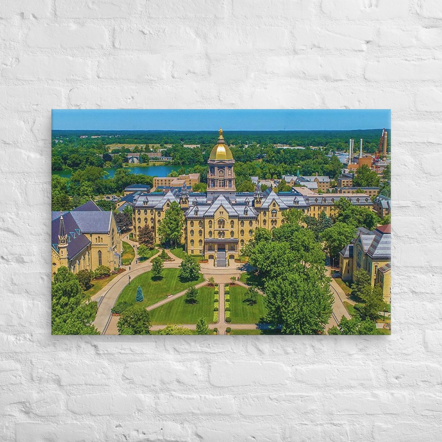 Notre Dame Fighting Irish - University of Notre Dame Aerial Daylight Campus Canvas