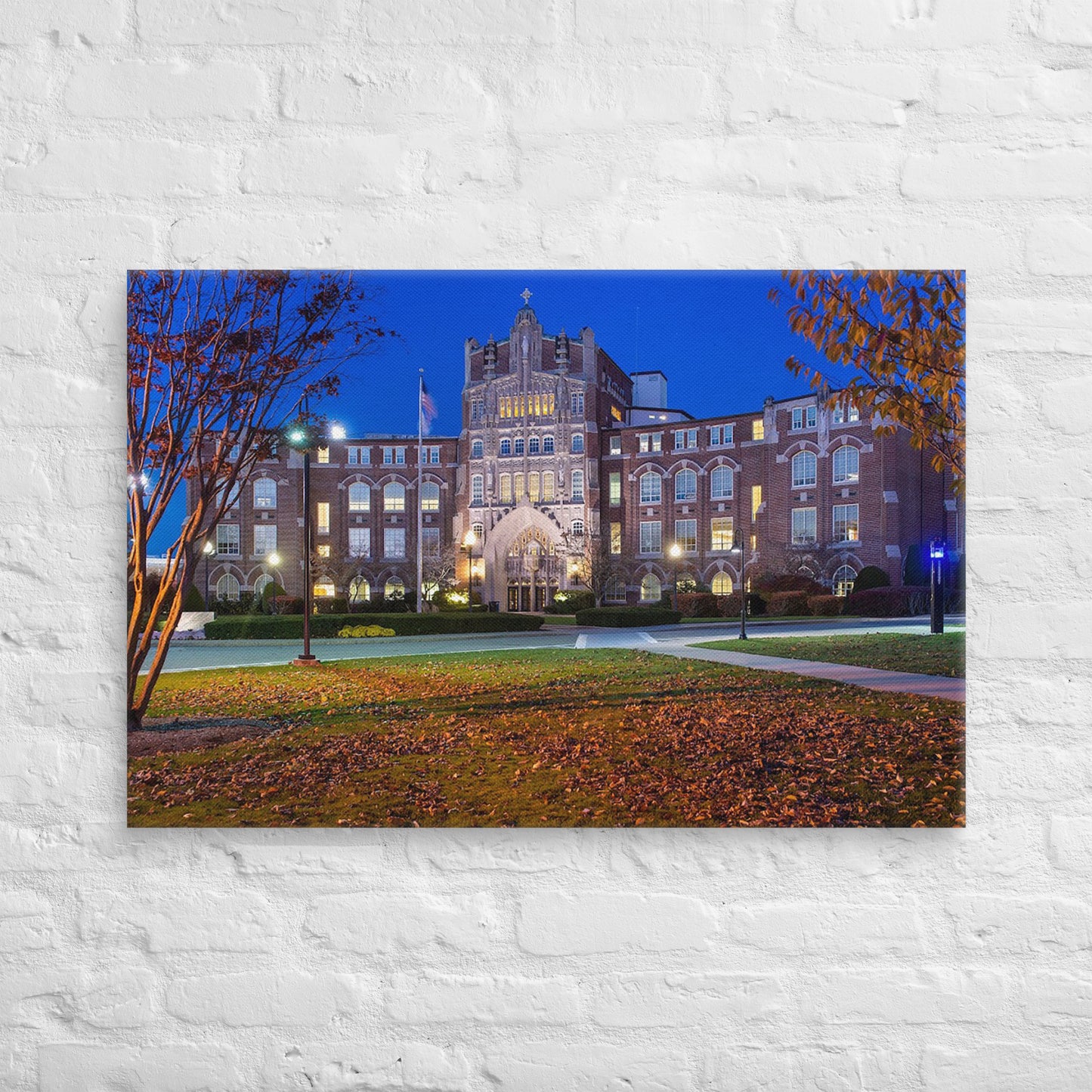 Providence Friars - Providence College Nighttime Campus Canvas