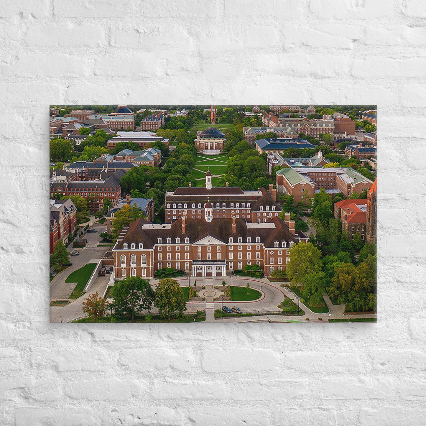 Illinois Fighting Illini - University of Illinois Aerial Campus Canvas